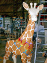 New Carved Giraffe Stander
