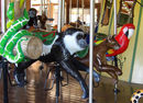 Carousel Works Colobus Monkey, Fossa, and Scarlet Macaw
