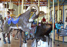 Carousel Works Bighorn Sheep, Honey Bear, Cassowary, and Poison Dart Frog