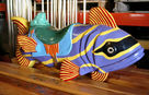 New Carved Tropical Fish with Frog Cantle