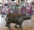 New Carved Baby Rhino and Baby Zebra