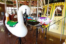 Carousel Works Trumpeter Swan, Red Crowned Roofed Turtle, and Flamingo