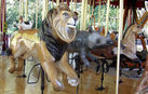 Carousel Works Lion, Indian Rhino, Maned Wolf, and Przewalski's Horse