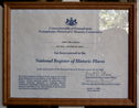 National Register of Historic Places Certificate