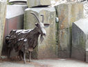 Spokane's Garbage Goat, a Vacuum in the Goat's Mouth Collects Garbage